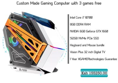 Custom gaming CPU with Vision Plus 32 inch TV